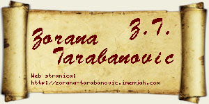 Zorana Tarabanović vizit kartica